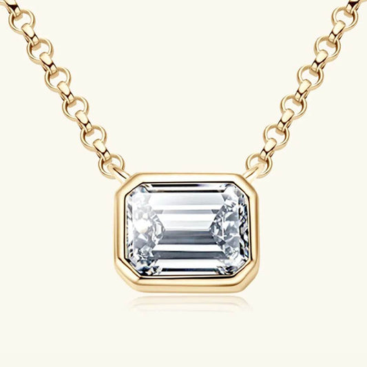 1 Carat Moissanite 925 Sterling Silver Pendant Necklace - luxurift