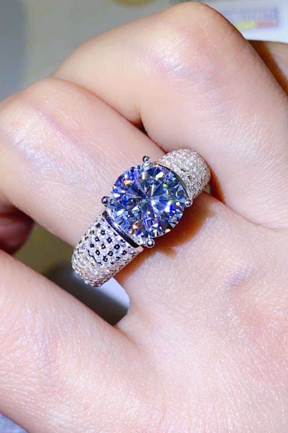 3 Carat Moissanite Side Stone Ring - luxurift