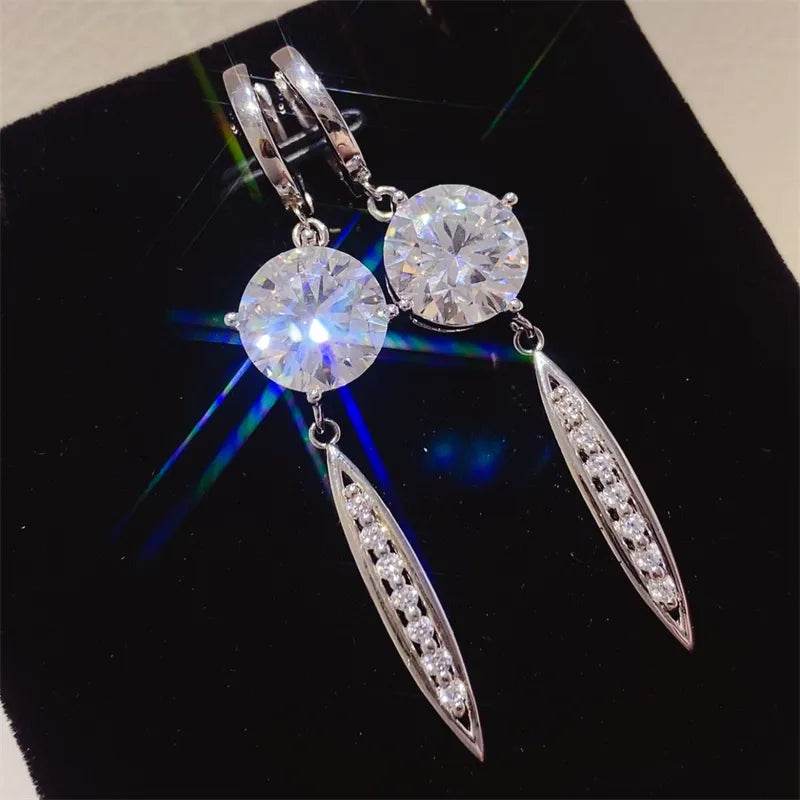10 Carat Moissanite 925 Sterling Silver Earrings - luxurift