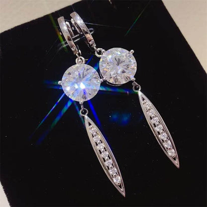 10 Carat Moissanite 925 Sterling Silver Earrings - luxurift
