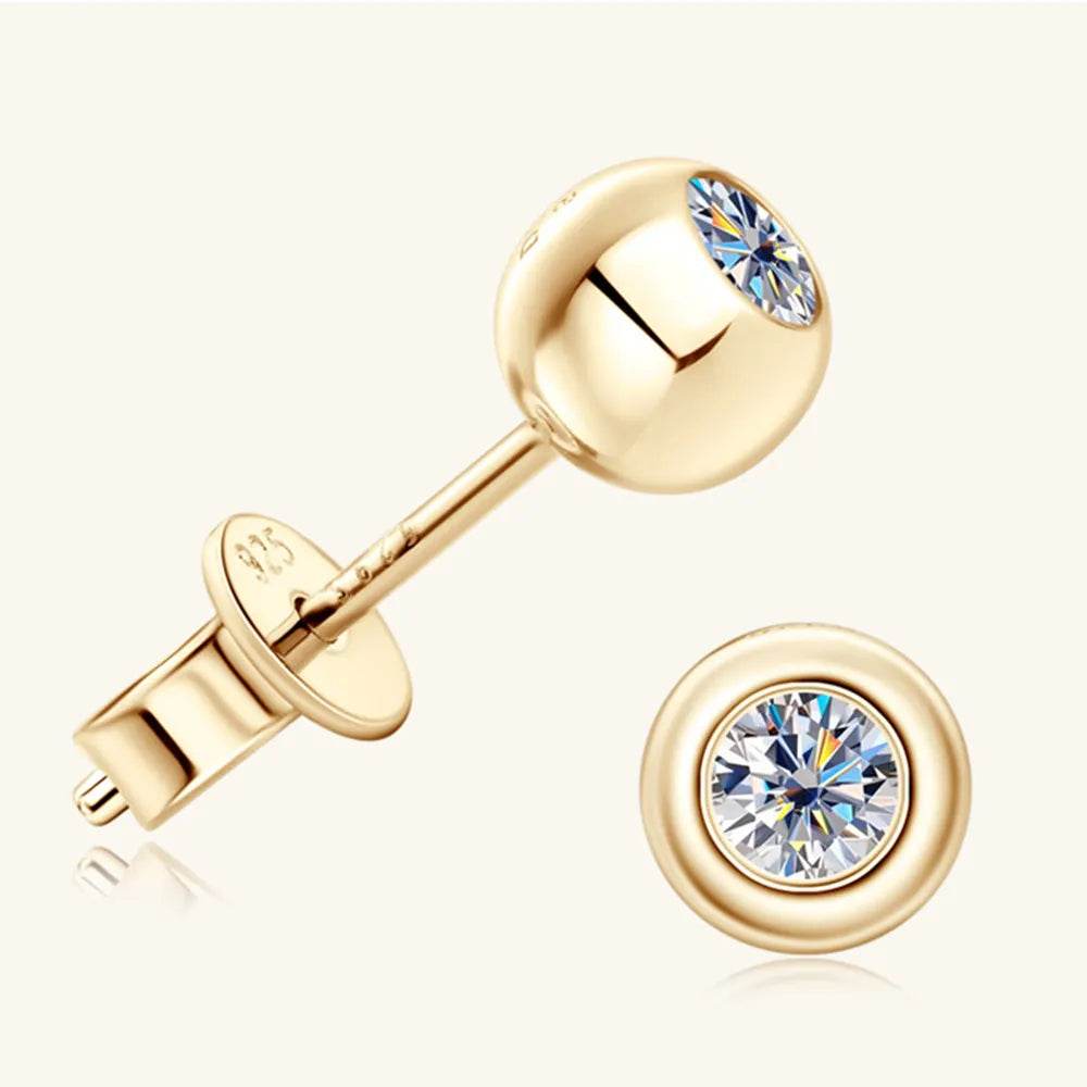 Moissanite 925 Sterling Silver Stud Earrings - luxurift
