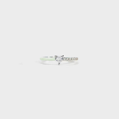 Heart Shape Inlaid Zircon Enamel Ring - luxurift