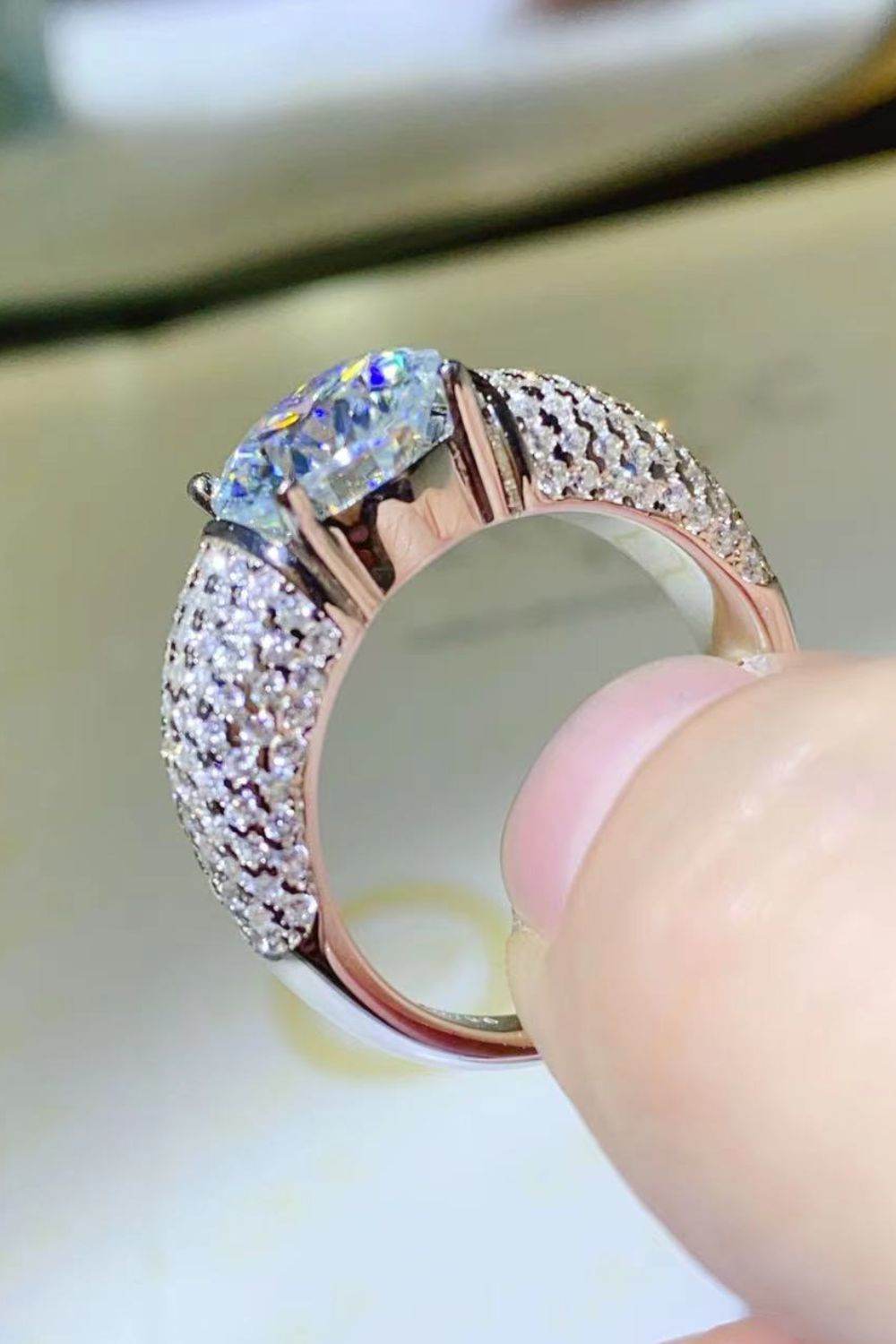 3 Carat Moissanite Side Stone Ring - luxurift