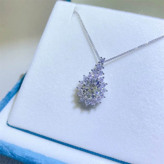 5 Carat Moissanite 925 Sterling Silver Pendant Necklace - luxurift