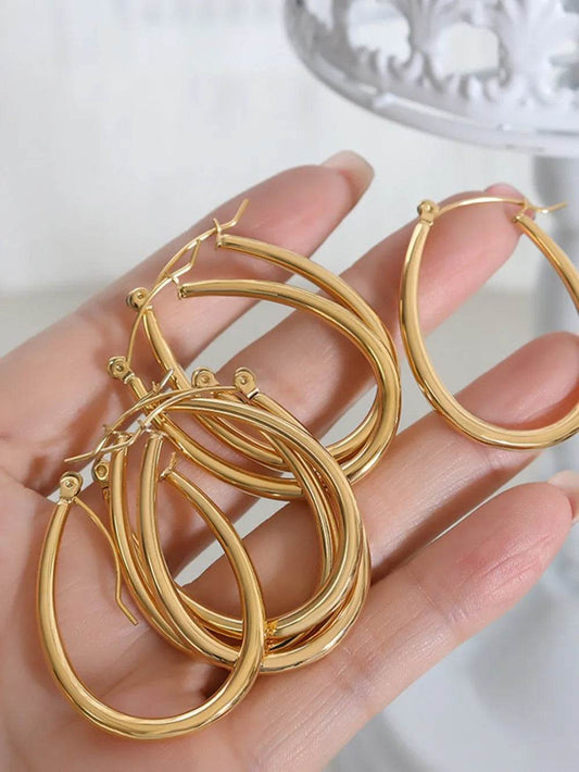 18K Gold-Plated Titanium Steel Earrings - luxurift