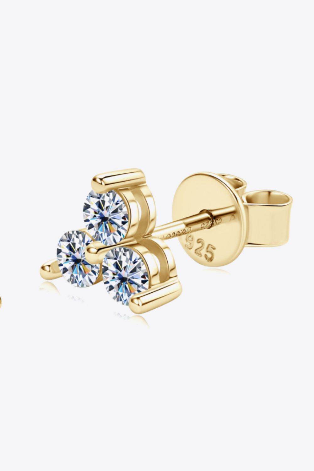 Moissanite 925 Sterling Silver Stud Earrings - luxurift