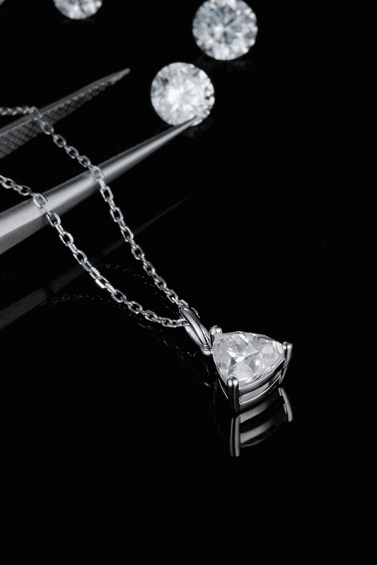 1 Carat Moissanite Pendant 925 Sterling Silver Necklace - luxurift