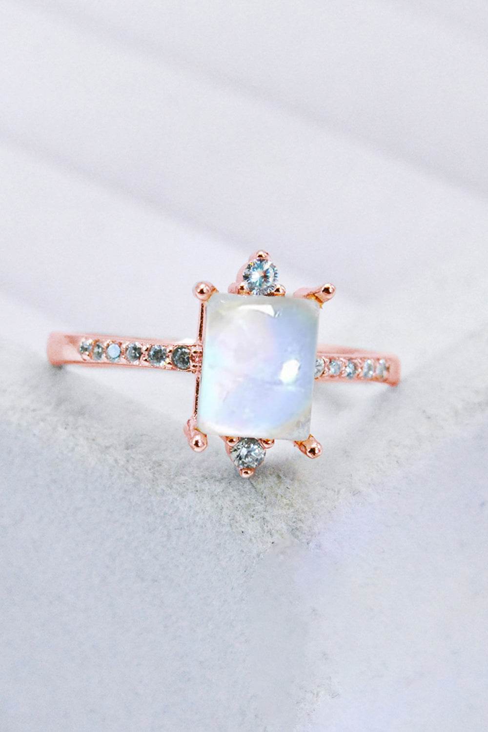 925 Sterling Silver Square Moonstone Ring - luxurift