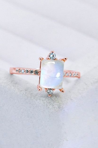 925 Sterling Silver Square Moonstone Ring - luxurift