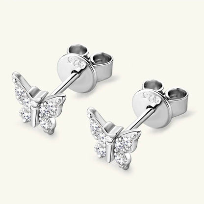 Moissanite 925 Sterling Silver Butterfly Stud Earrings - luxurift