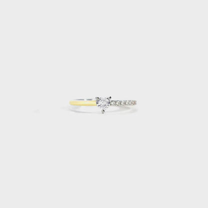 Heart Shape Inlaid Zircon Enamel Ring - luxurift