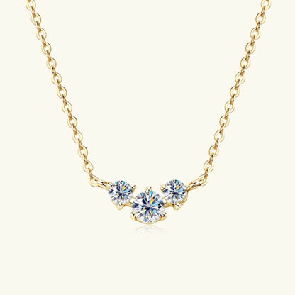 925 Sterling Silver Inlaid Moissanite Necklace - luxurift