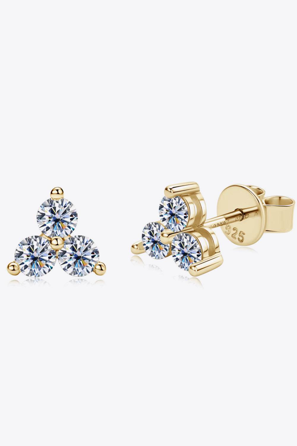 Moissanite 925 Sterling Silver Stud Earrings - luxurift