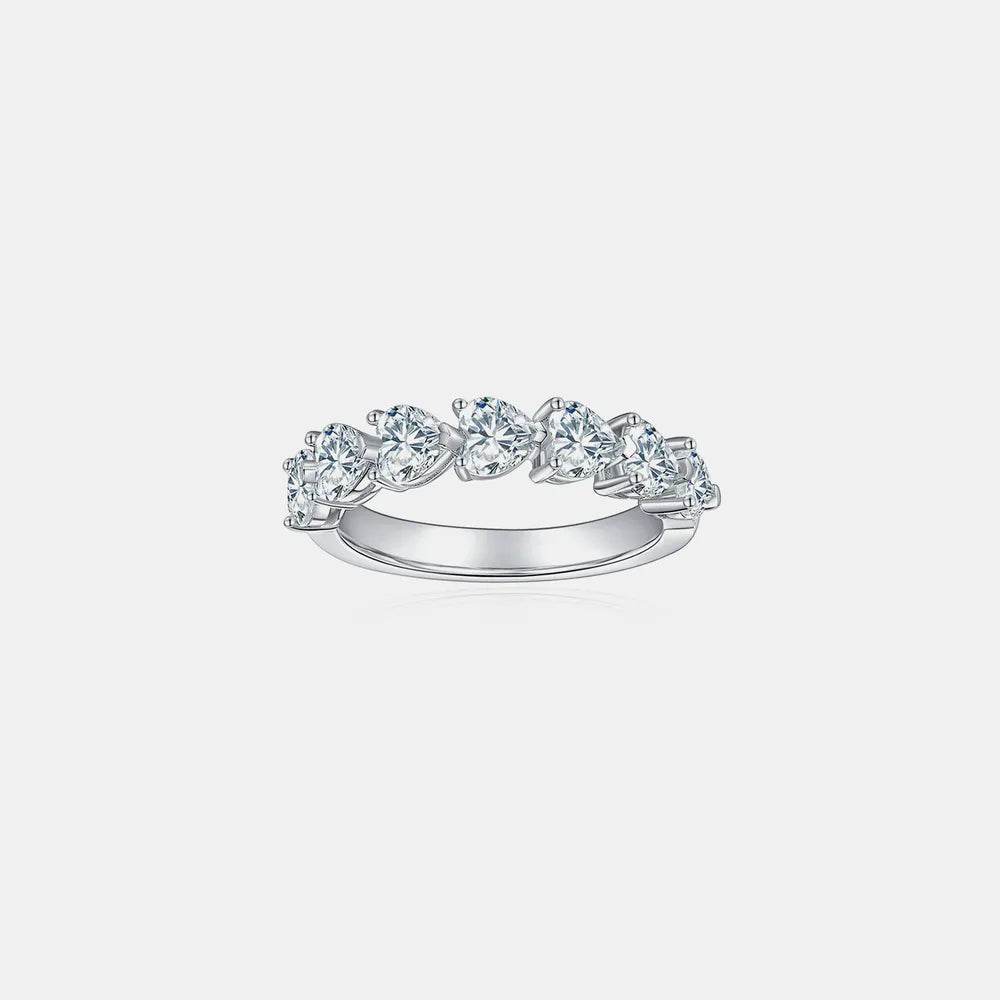 2.1 Carat 925 Sterling Silver Moissanite Heart Ring - luxurift