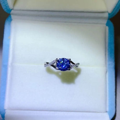 1 Carat Moissanite Crisscross 925 Sterling Silver Ring - luxurift