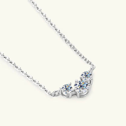 925 Sterling Silver Inlaid Moissanite Necklace - luxurift