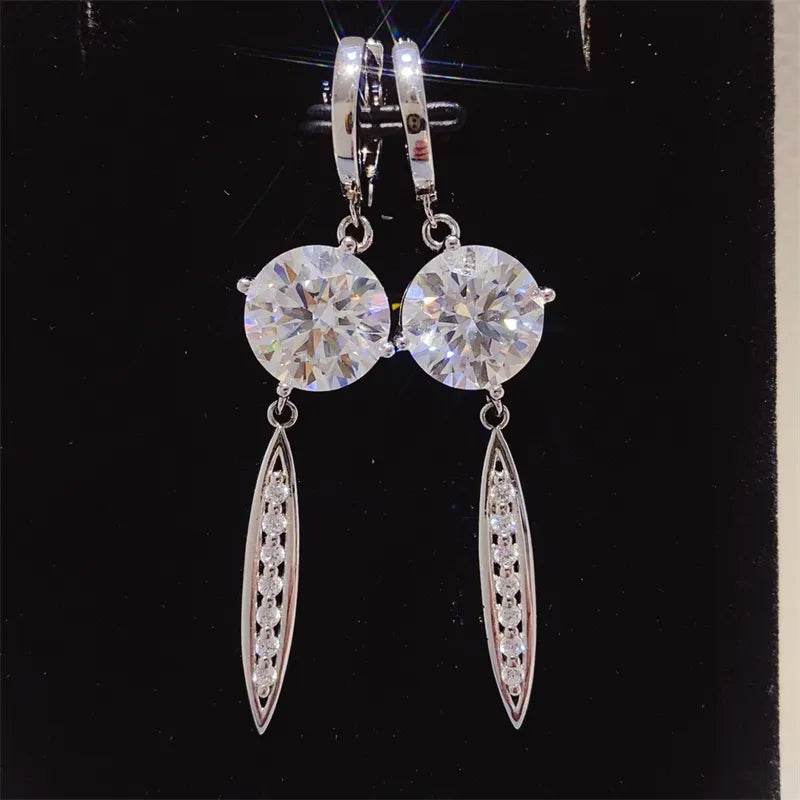 10 Carat Moissanite 925 Sterling Silver Earrings - luxurift