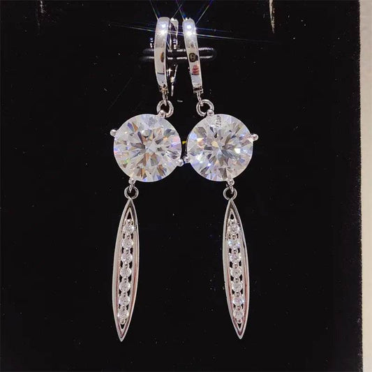 10 Carat Moissanite 925 Sterling Silver Earrings - luxurift