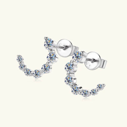 925 Sterling Silver Inlaid Moissanite Stud Earrings - luxurift