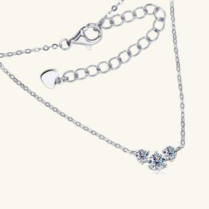 925 Sterling Silver Inlaid Moissanite Necklace - luxurift