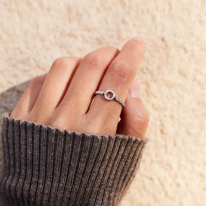 Inlaid Zircon 925 Sterling Silver Ring - luxurift