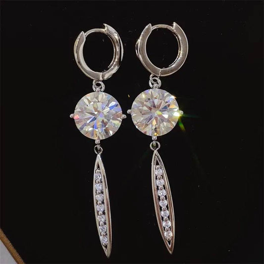 10 Carat Moissanite 925 Sterling Silver Earrings - luxurift