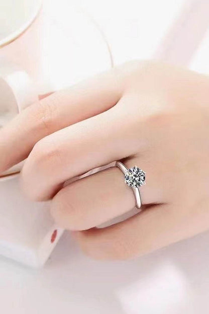 Adored 925 Sterling Silver 3 Carat Moissanite 6-Prong Ring - luxurift