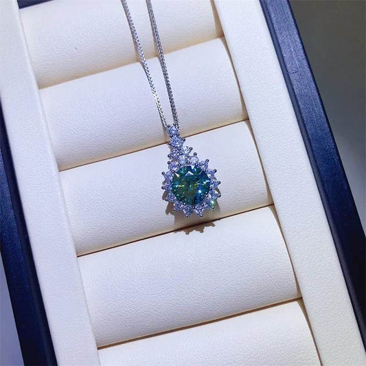 3 Carat Moissanite 925 Sterling Silver Pendant Necklace - luxurift
