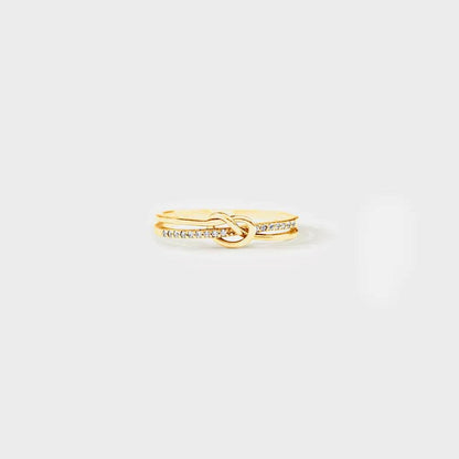 925 Sterling Silver Double-Layered Knot Ring - luxurift