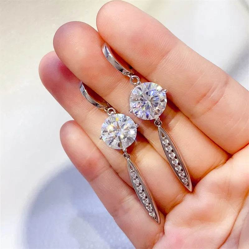 10 Carat Moissanite 925 Sterling Silver Earrings - luxurift