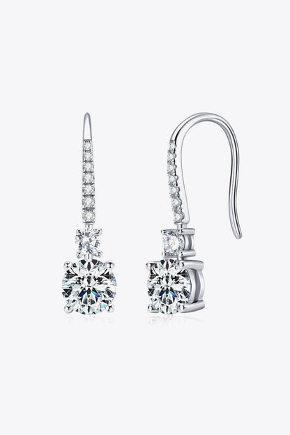 2 Carat Moissanite 925 Sterling Silver Drop Earrings - luxurift