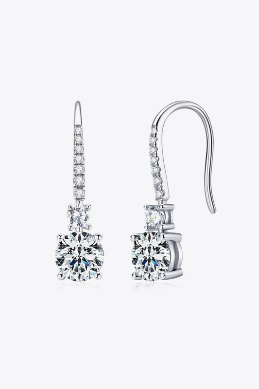 2 Carat Moissanite 925 Sterling Silver Drop Earrings - luxurift