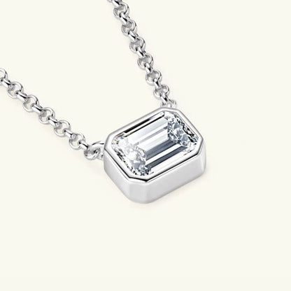 1 Carat Moissanite 925 Sterling Silver Pendant Necklace - luxurift