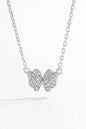 925 Sterling Silver Zircon Butterfly Pendant Necklace - luxurift