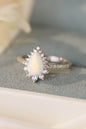 Platinum-Plated Opal Pear Shape Ring - luxurift