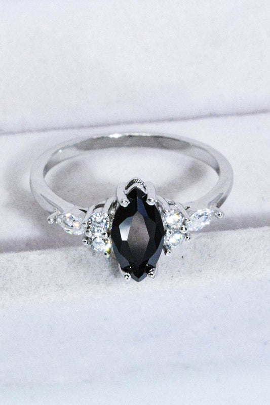 925 Sterling Silver Black Agate Ring - luxurift