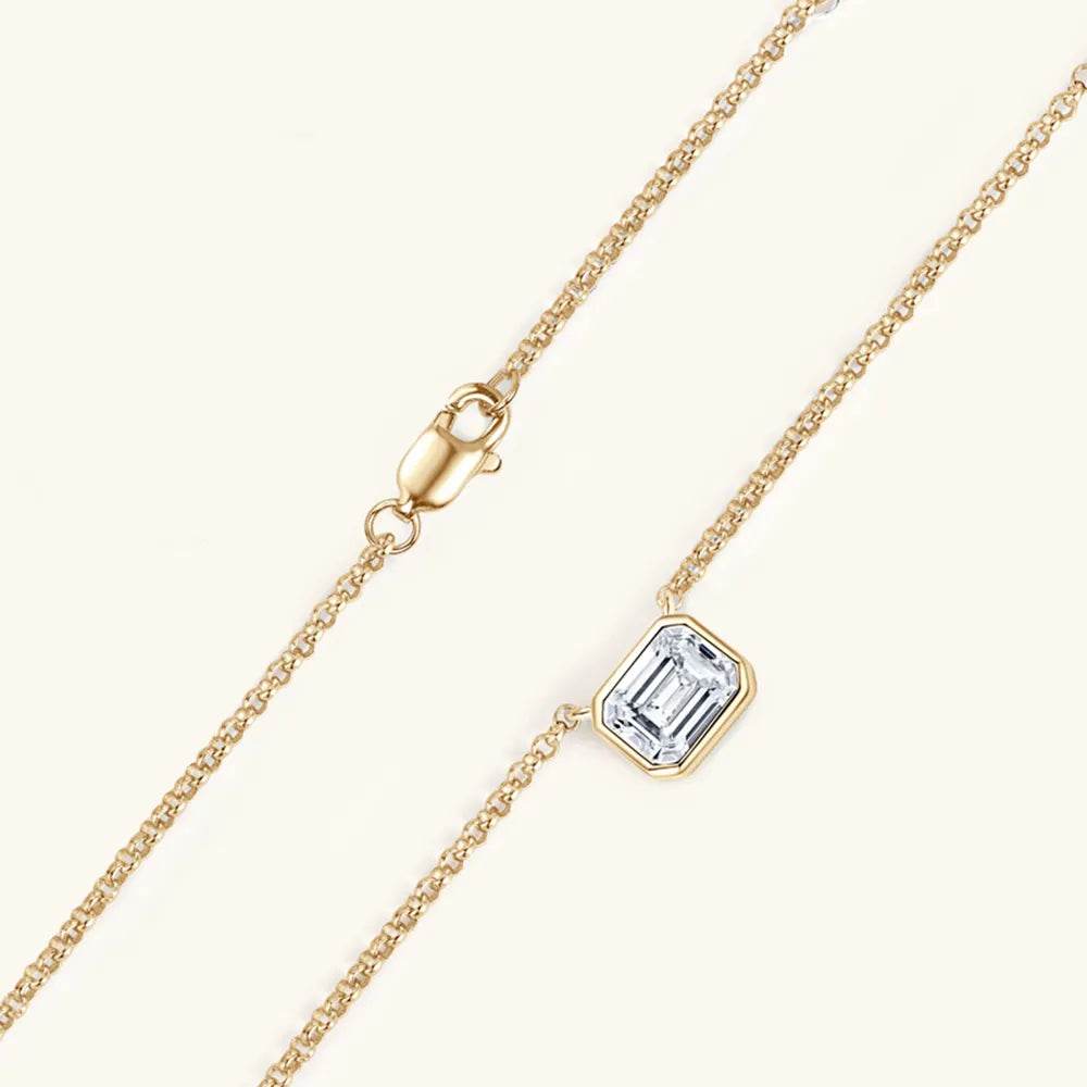 1 Carat Moissanite 925 Sterling Silver Pendant Necklace - luxurift