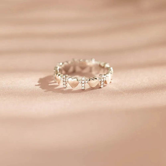 Heart Cross 925 Sterling Silver Ring - luxurift