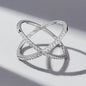 X Shape Inlaid Zircon 925 Sterling Silver Ring - luxurift