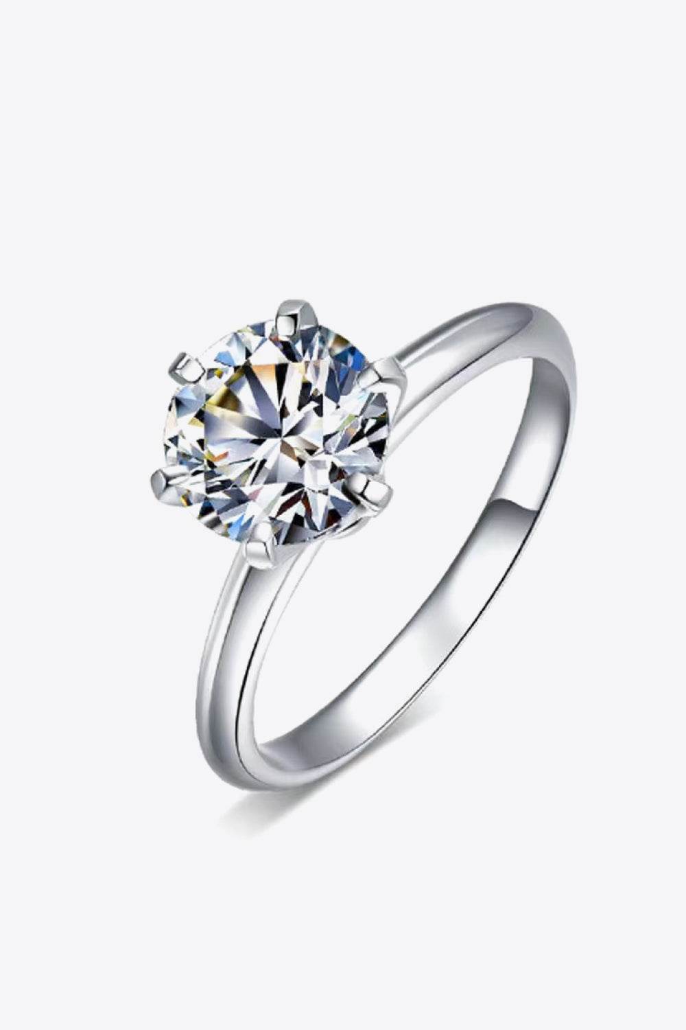 Adored 925 Sterling Silver 3 Carat Moissanite 6-Prong Ring - luxurift