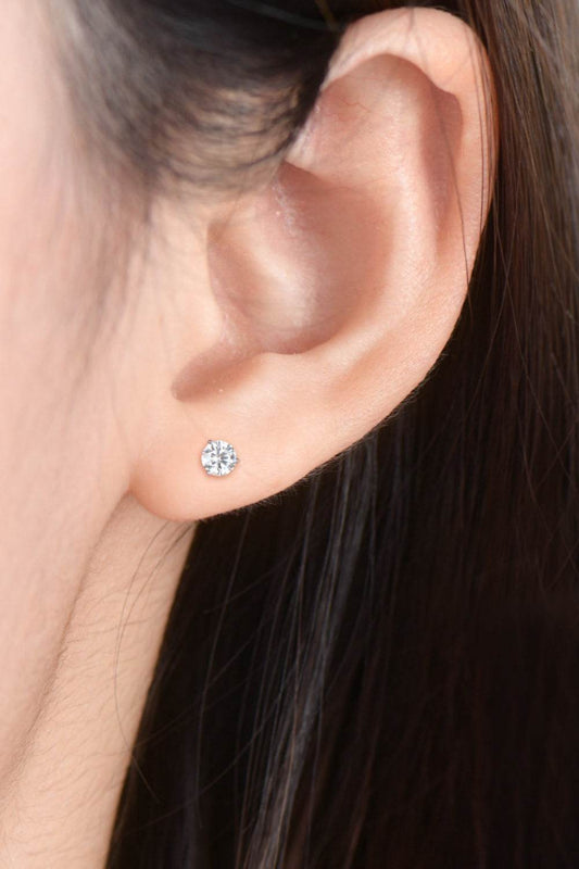 Moissanite 925 Sterling Silver Stud Earrings - luxurift