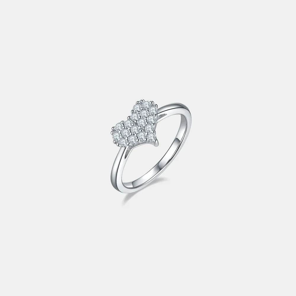 Moissanite 925 Sterling Silver Heart Ring - luxurift