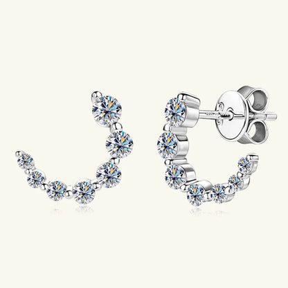 925 Sterling Silver Inlaid Moissanite Stud Earrings - luxurift