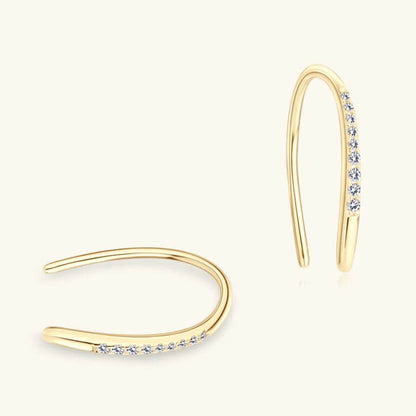 Moissanite 925 Sterling Silver U Shape Earrings - luxurift