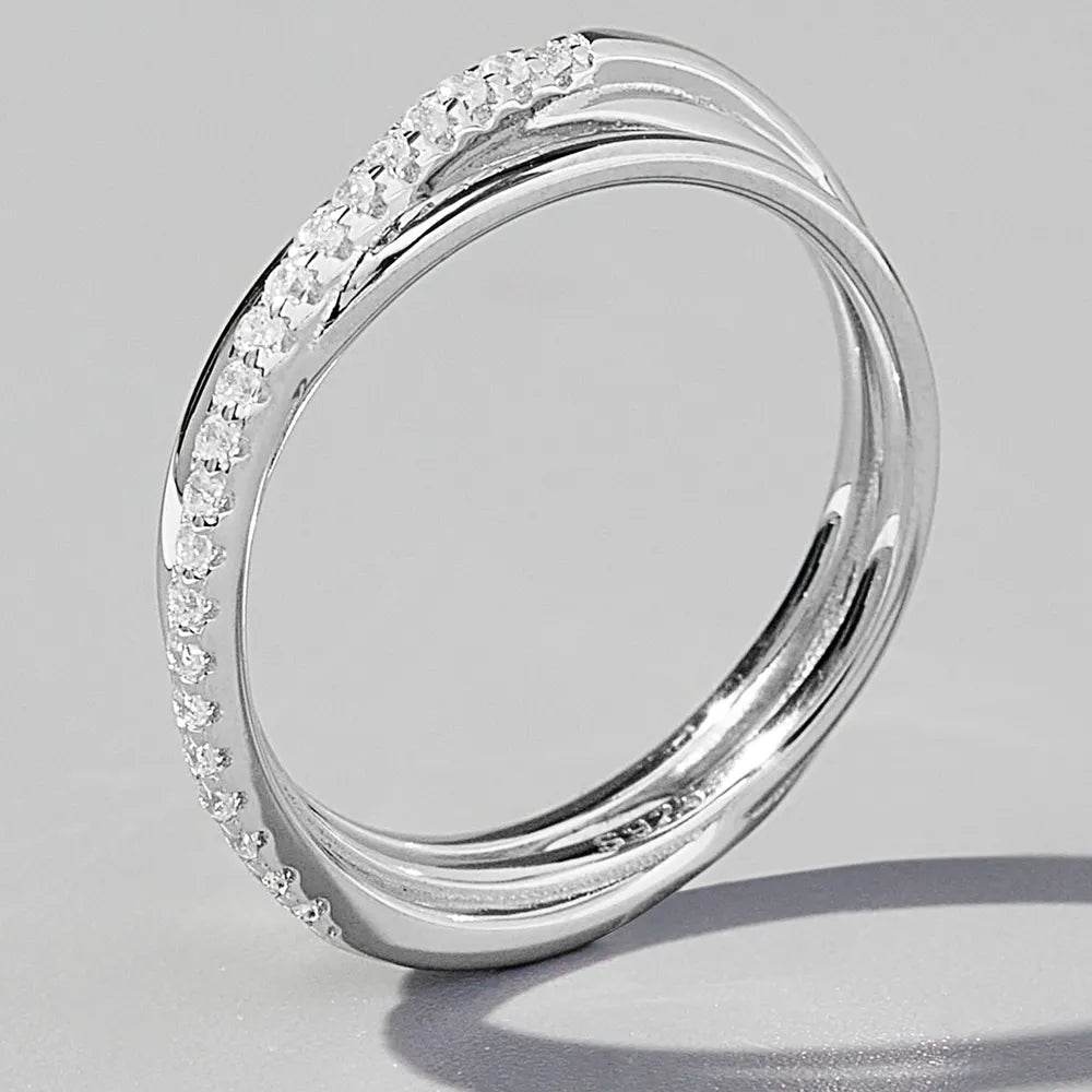 Inlaid Zircon 925 Sterling Silver Ring - luxurift