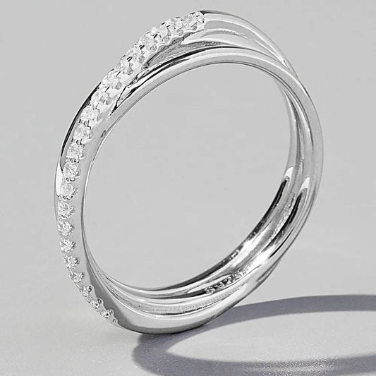 Inlaid Zircon 925 Sterling Silver Ring - luxurift