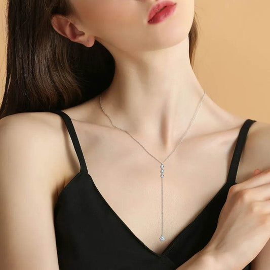 1.3 Carat Moissanite 925 Sterling Silver Drop Necklace - luxurift