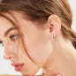 Inlaid Moissanite 925 Sterling Silver C-Hoop Earrings - luxurift