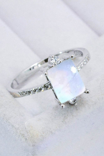 925 Sterling Silver Square Moonstone Ring - luxurift