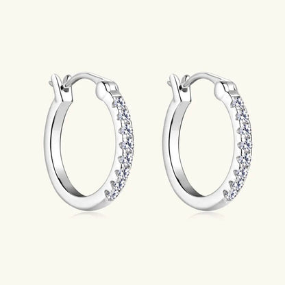 925 Sterling Silver Moissanite Huggie Earrings - luxurift